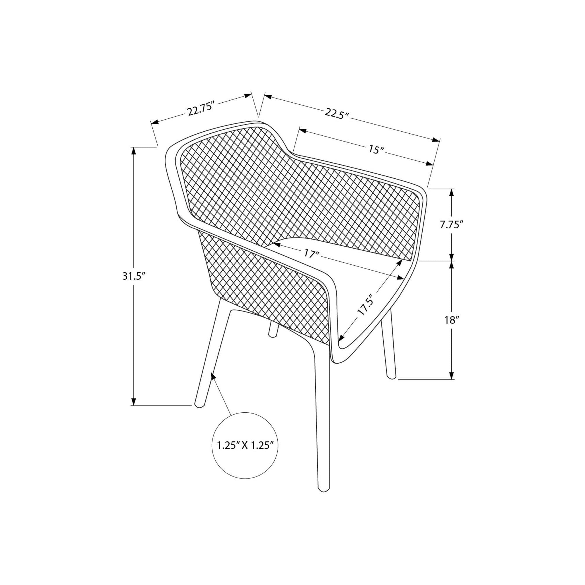 I 4027 - Chaise D'exterieur, 32''H, Chaises De Patio, , Contemporain, Moderne - Simple Boutique
