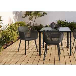I 4029 - Chaise D'exterieur, 32''H, Chaises De Patio, , Noir, Contemporain, Moderne - Simple Boutique