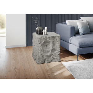I 4110 - Table D'appoint, 25''H, Intérieur Ou Extérieur, Bout, Table De Nuit, Table D'appoint, Carré, Salon, Chambre À Coucher, Gris, Contemporain, Moderne - Simple Boutique