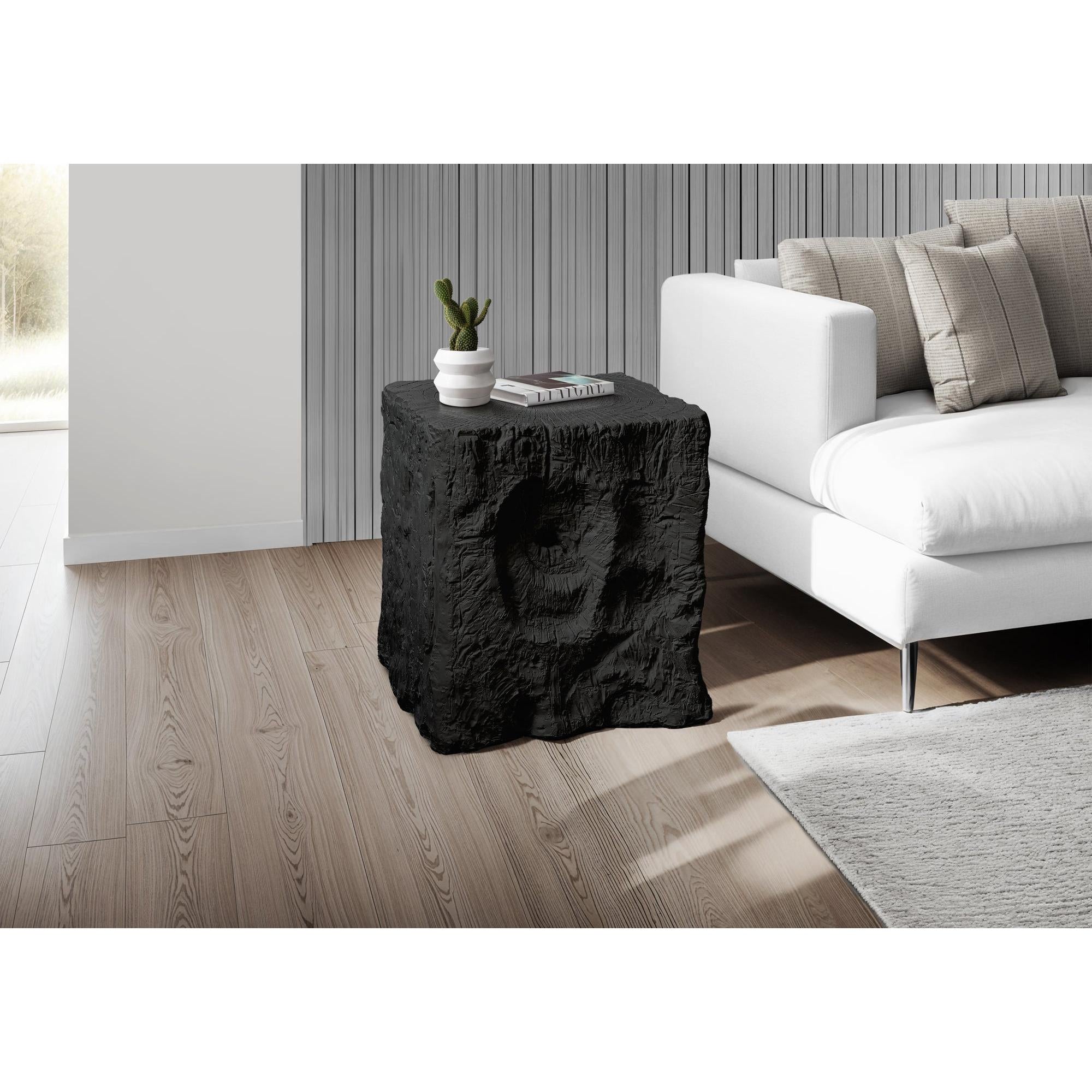I 4112 - Table D'appoint, 25''H, Intérieur Ou Extérieur, Bout, Table De Nuit, Table D'appoint, Carré, Salon, Chambre À Coucher, Noir, Contemporain, Moderne - Simple Boutique