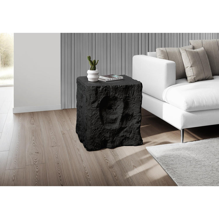 I 4112 - Table D'appoint, 25''H, Intérieur Ou Extérieur, Bout, Table De Nuit, Table D'appoint, Carré, Salon, Chambre À Coucher, Noir, Contemporain, Moderne - Simple Boutique