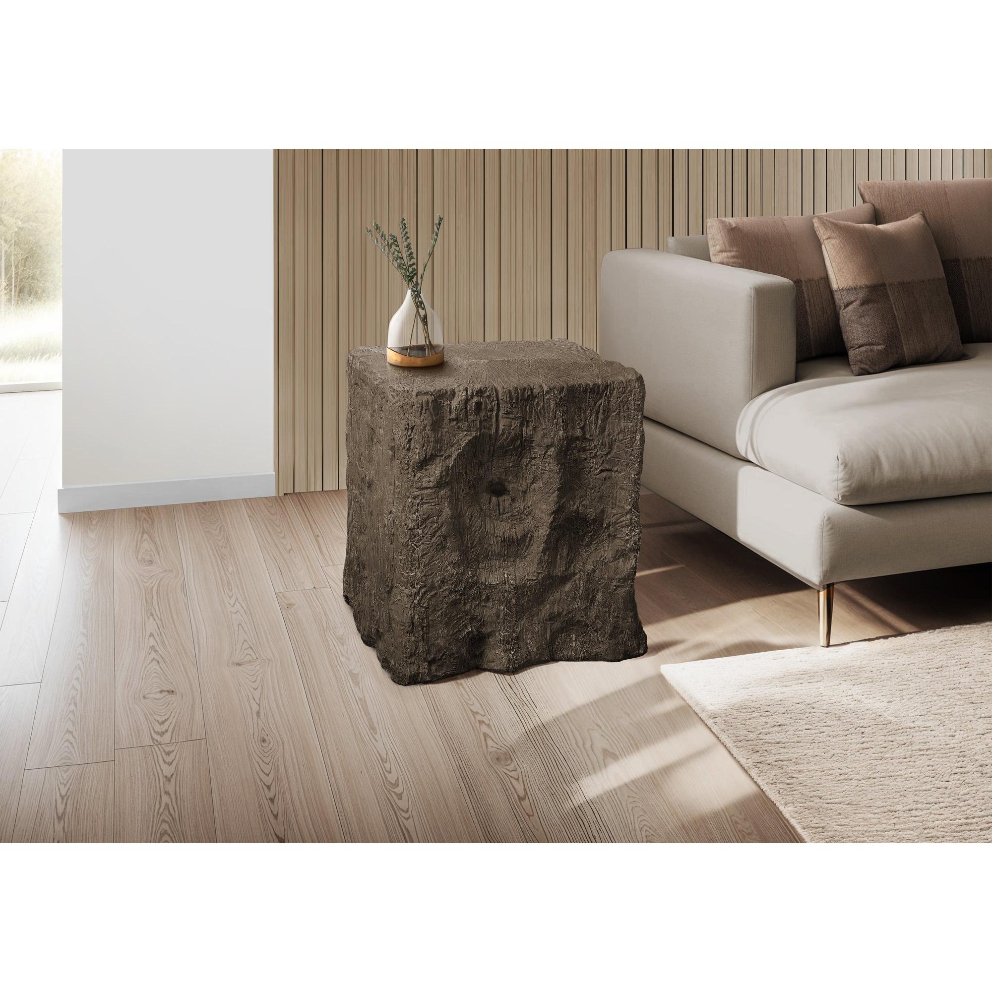 I 4113 - Table D'appoint, 25''H, Intérieur Ou Extérieur, Bout, Table De Nuit, Table D'appoint, Carré, Salon, Chambre À Coucher, Noix, Contemporain, Moderne - Simple Boutique