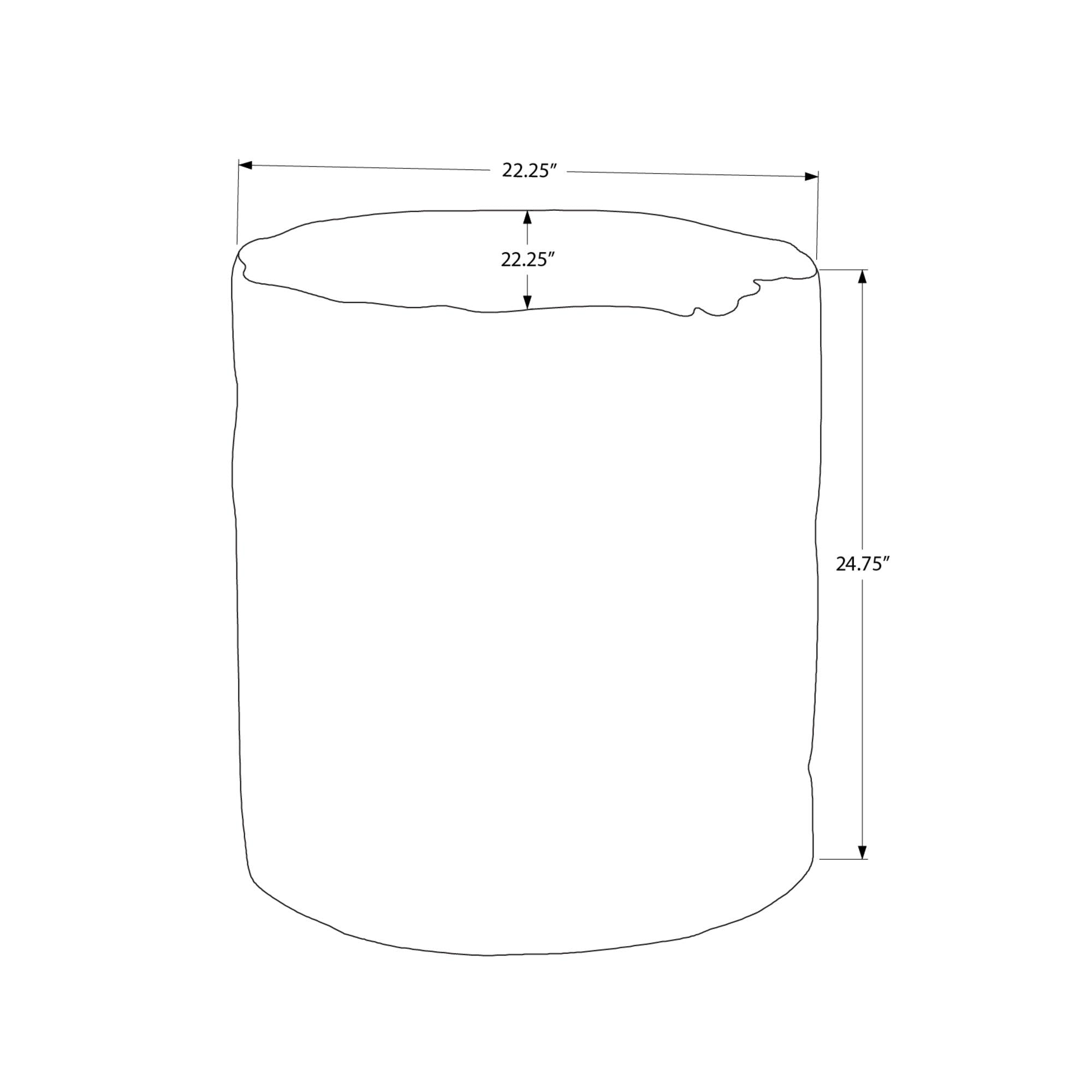 I 4120 - Table D'appoint, 25''H, Intérieur Ou Extérieur, Tambour, Bout, Table De Nuit, Rond, Table D'appoint, Salon, Chambre À Coucher, Gris, Contemporain, Moderne - Simple Boutique