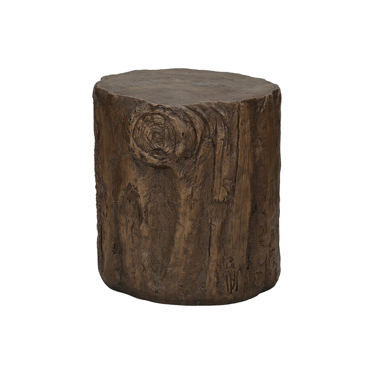 I 4123 - Table D'appoint, 25''H, Intérieur Ou Extérieur, Tambour, Bout, Table De Nuit, Rond, Table D'appoint, Salon, Chambre À Coucher, Noix, Contemporain, Moderne - Simple Boutique