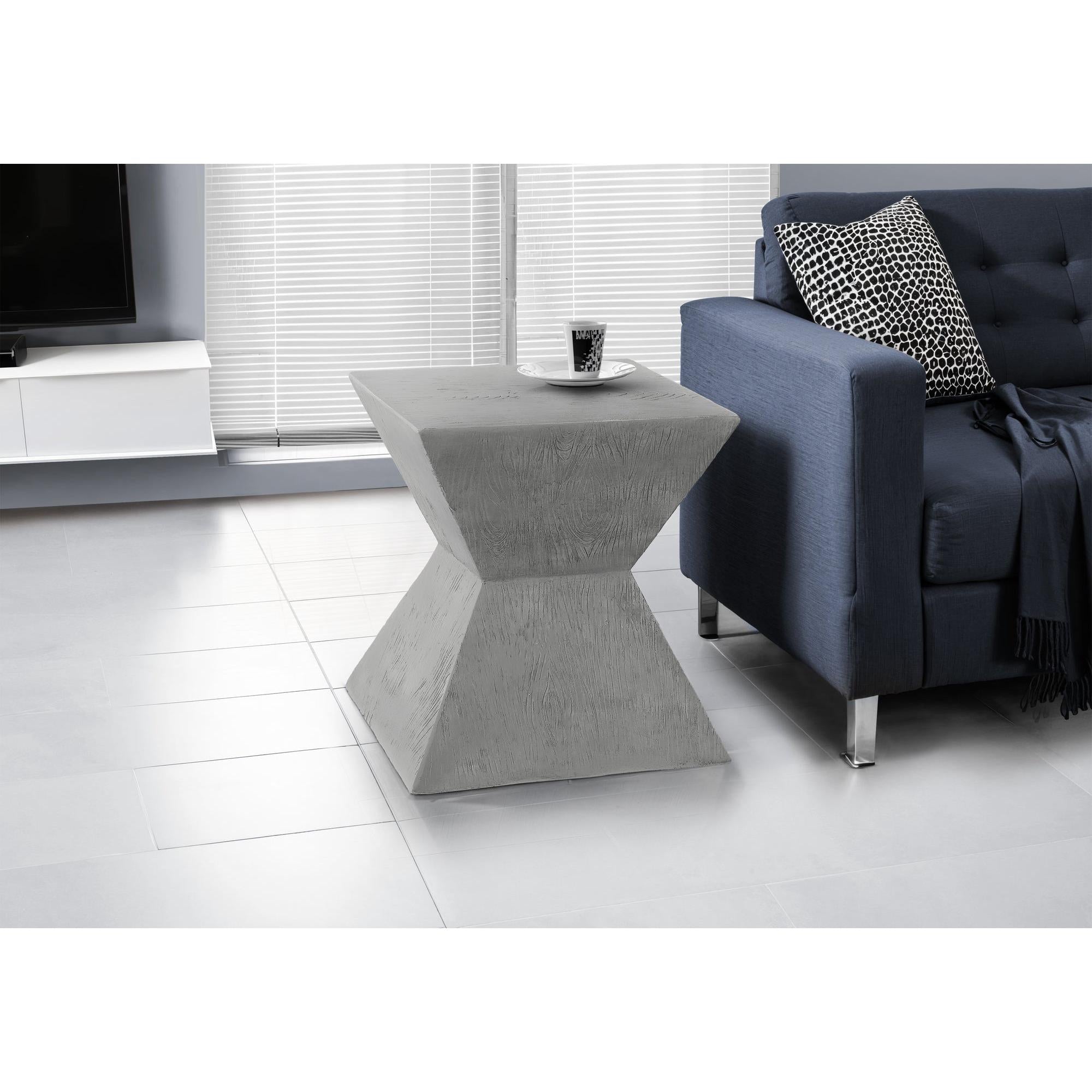 I 4125 - Table D'appoint, 25''H, Intérieur Ou Extérieur, Table D'appoint, Bout, Table De Nuit, Chambre À Coucher, Salon, Gris, Contemporain, Moderne - Simple Boutique