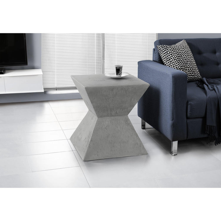 I 4125 - Table D'appoint, 25''H, Intérieur Ou Extérieur, Table D'appoint, Bout, Table De Nuit, Chambre À Coucher, Salon, Gris, Contemporain, Moderne - Simple Boutique