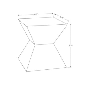 I 4126 - Table D'appoint, 25''H, Intérieur Ou Extérieur, Table D'appoint, Bout, Table De Nuit, Chambre À Coucher, Salon, Blanc, Contemporain, Moderne - Simple Boutique