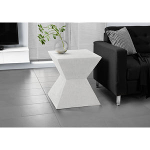 I 4126 - Table D'appoint, 25''H, Intérieur Ou Extérieur, Table D'appoint, Bout, Table De Nuit, Chambre À Coucher, Salon, Blanc, Contemporain, Moderne - Simple Boutique