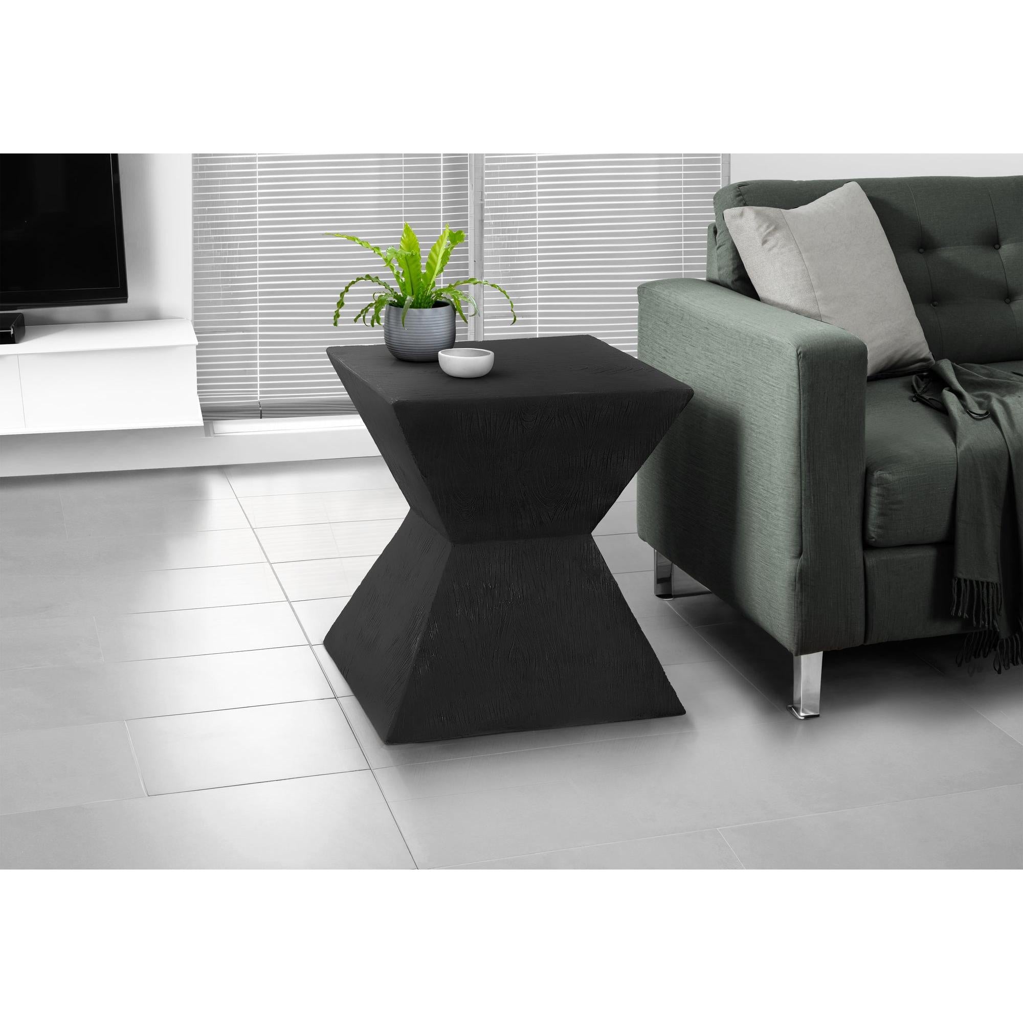 I 4127 - Table D'appoint, 25''H, Intérieur Ou Extérieur, Table D'appoint, Bout, Table De Nuit, Chambre À Coucher, Salon, Noir, Contemporain, Moderne - Simple Boutique