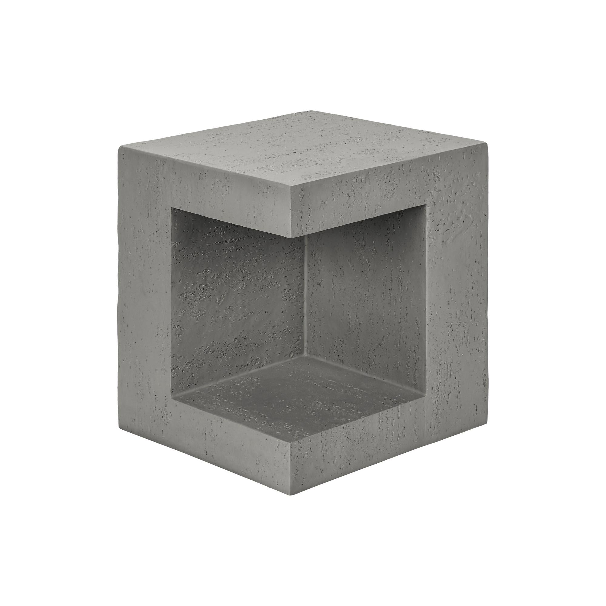 I 4130 - Table D'appoint, 25''H, Intérieur Ou Extérieur, Table D'appoint, Table De Nuit, Bout, Carré, Chambre À Coucher, Salon, Gris, Contemporain, Moderne - Simple Boutique