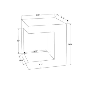 I 4130 - Table D'appoint, 25''H, Intérieur Ou Extérieur, Table D'appoint, Table De Nuit, Bout, Carré, Chambre À Coucher, Salon, Gris, Contemporain, Moderne - Simple Boutique