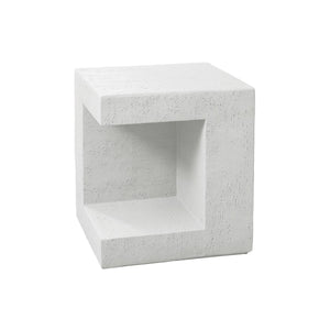 I 4131 - Table D'appoint, 25''H, Intérieur Ou Extérieur, Table D'appoint, Table De Nuit, Bout, Carré, Chambre À Coucher, Salon, Blanc, Contemporain, Moderne - Simple Boutique