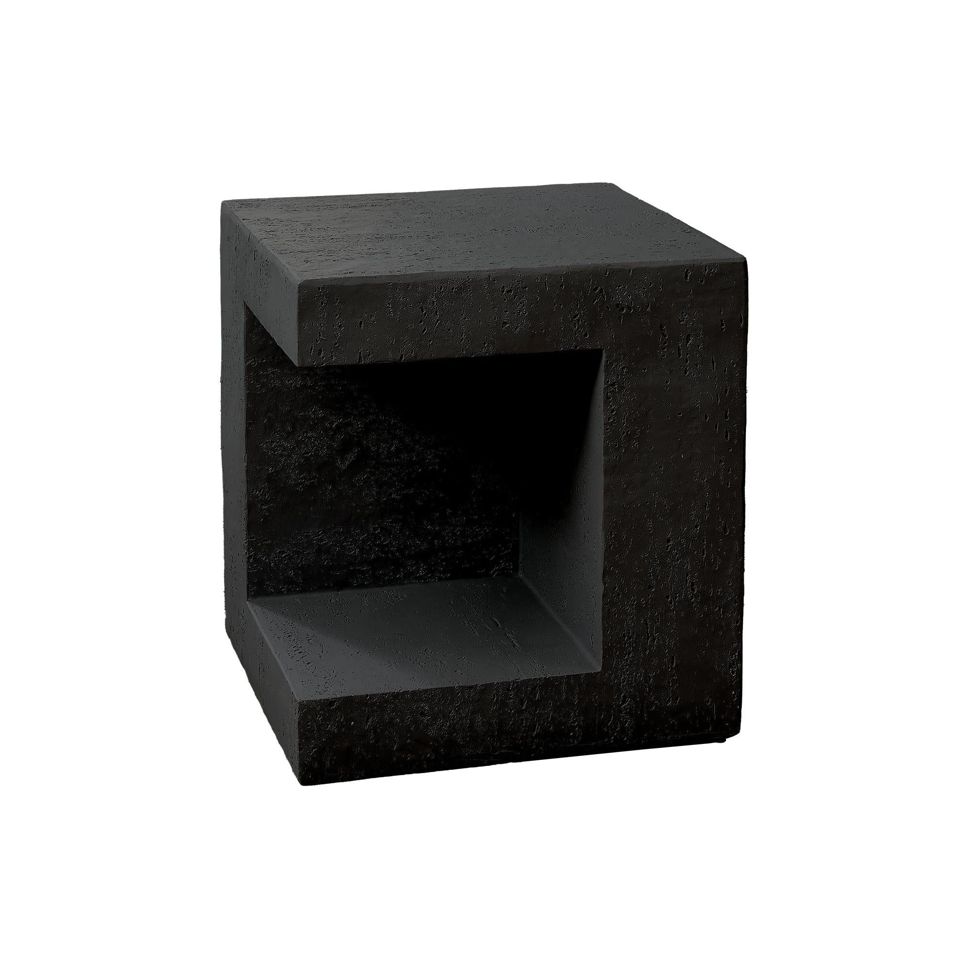 I 4132 - Table D'appoint, 25''H, Intérieur Ou Extérieur, Table D'appoint, Table De Nuit, Bout, Carré, Chambre À Coucher, Salon, Noir, Contemporain, Moderne - Simple Boutique