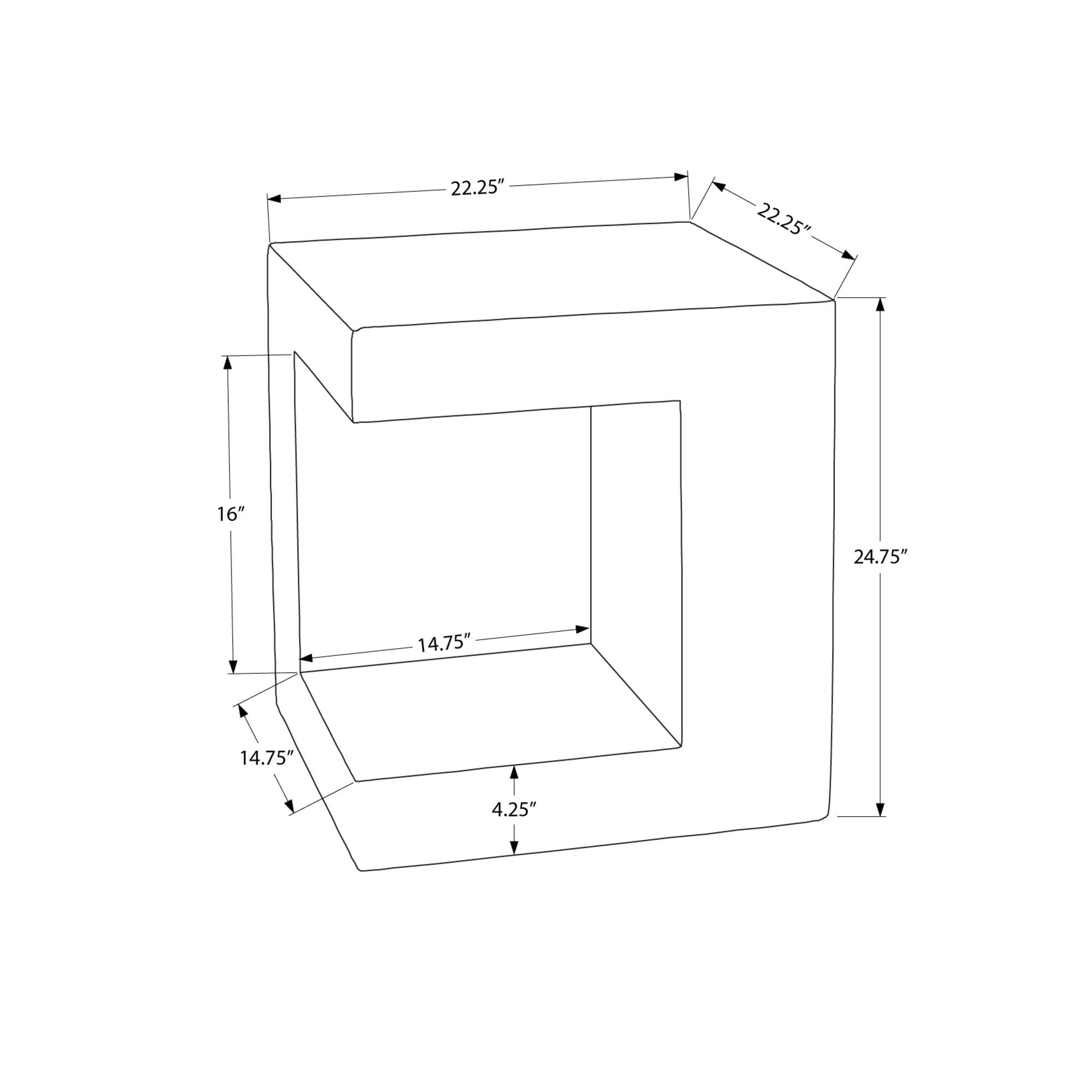 I 4133 - Table D'appoint, 25''H, Intérieur Ou Extérieur, Table D'appoint, Table De Nuit, Bout, Carré, Chambre À Coucher, Salon, Noix, Contemporain, Moderne - Simple Boutique