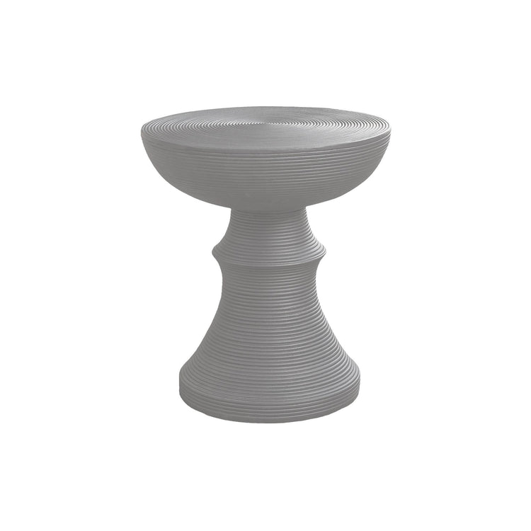 I 4144 - Table D'appoint, 25''H, Intérieur Ou Extérieur, Table D'appoint, Bout, Chambre À Coucher, Salon, Table De Nuit, Rond, Gris, Contemporain, Moderne - Simple Boutique