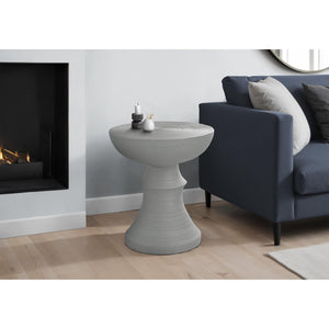 I 4144 - Table D'appoint, 25''H, Intérieur Ou Extérieur, Table D'appoint, Bout, Chambre À Coucher, Salon, Table De Nuit, Rond, Gris, Contemporain, Moderne - Simple Boutique
