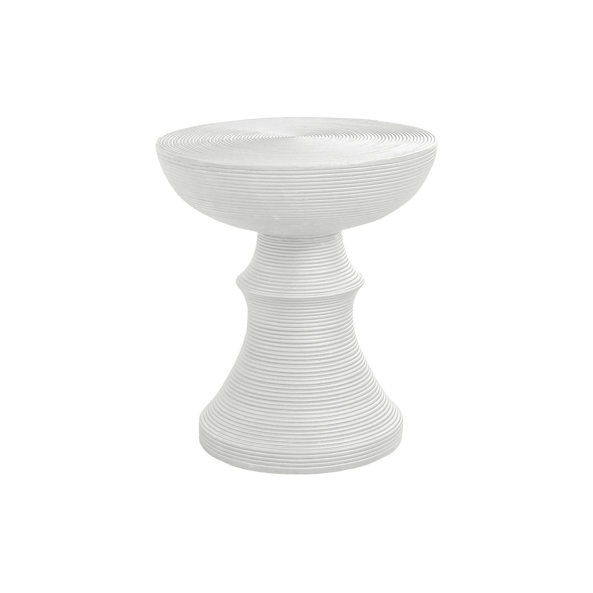 I 4145 - Table D'appoint, 25''H, Intérieur Ou Extérieur, Table D'appoint, Bout, Chambre À Coucher, Salon, Table De Nuit, Rond, Blanc, Contemporain, Moderne - Simple Boutique