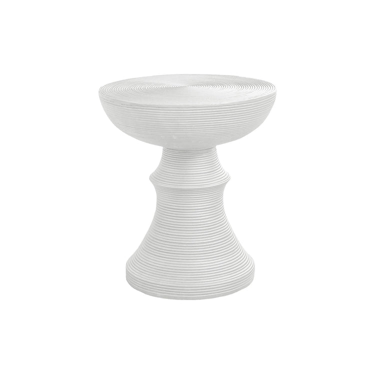 I 4145 - Table D'appoint, 25''H, Intérieur Ou Extérieur, Table D'appoint, Bout, Chambre À Coucher, Salon, Table De Nuit, Rond, Blanc, Contemporain, Moderne - Simple Boutique