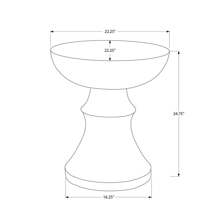 I 4145 - Table D'appoint, 25''H, Intérieur Ou Extérieur, Table D'appoint, Bout, Chambre À Coucher, Salon, Table De Nuit, Rond, Blanc, Contemporain, Moderne - Simple Boutique