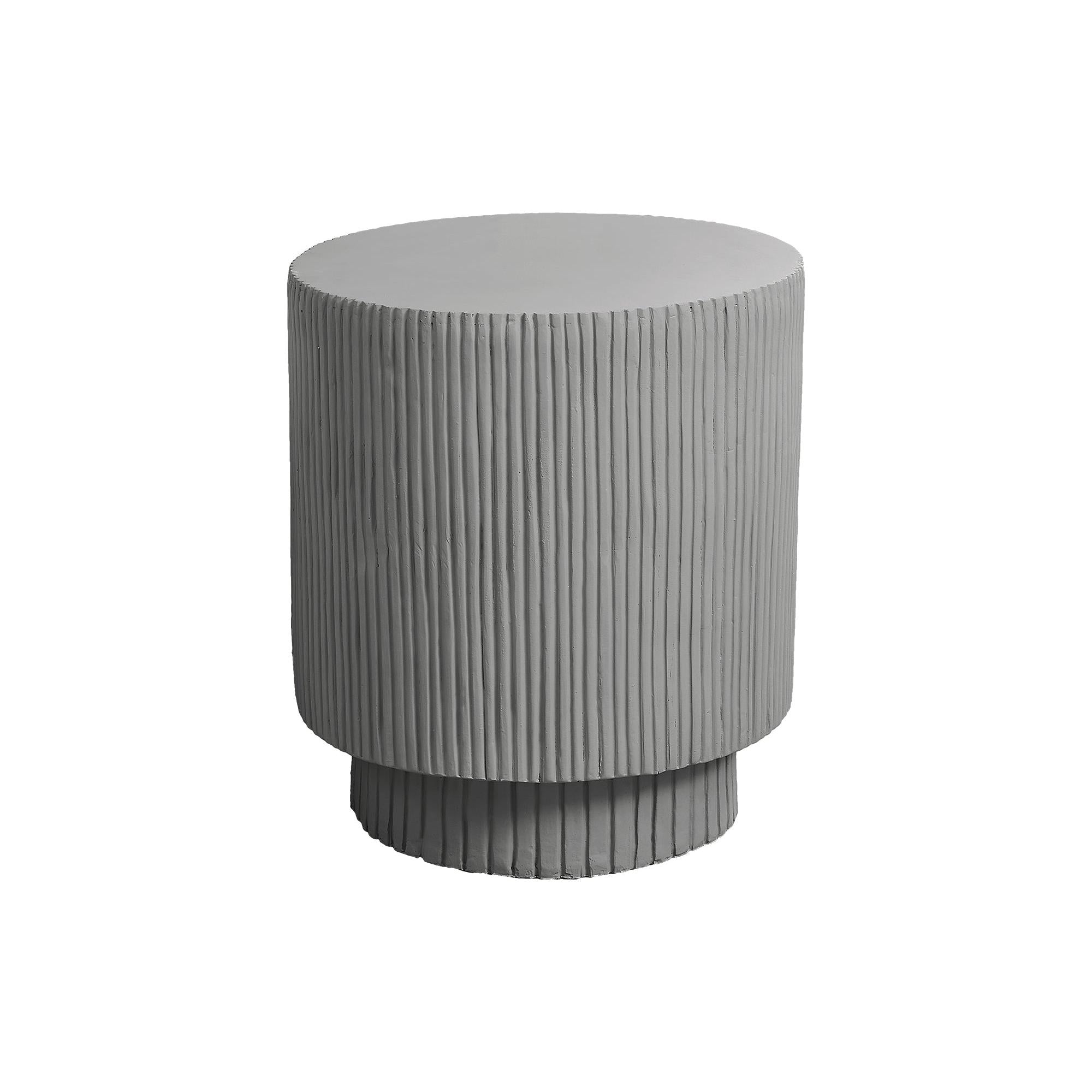 I 4148 - Table D'appoint, 25''H, Intérieur Ou Extérieur, Chambre À Coucher, Bout, Salon, Table De Nuit, Rond, Table D'appoint, Gris, Contemporain, Moderne - Simple Boutique