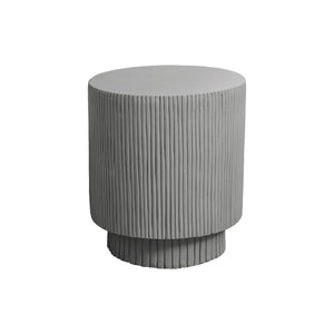 I 4148 - Table D'appoint, 25''H, Intérieur Ou Extérieur, Chambre À Coucher, Bout, Salon, Table De Nuit, Rond, Table D'appoint, Gris, Contemporain, Moderne - Simple Boutique