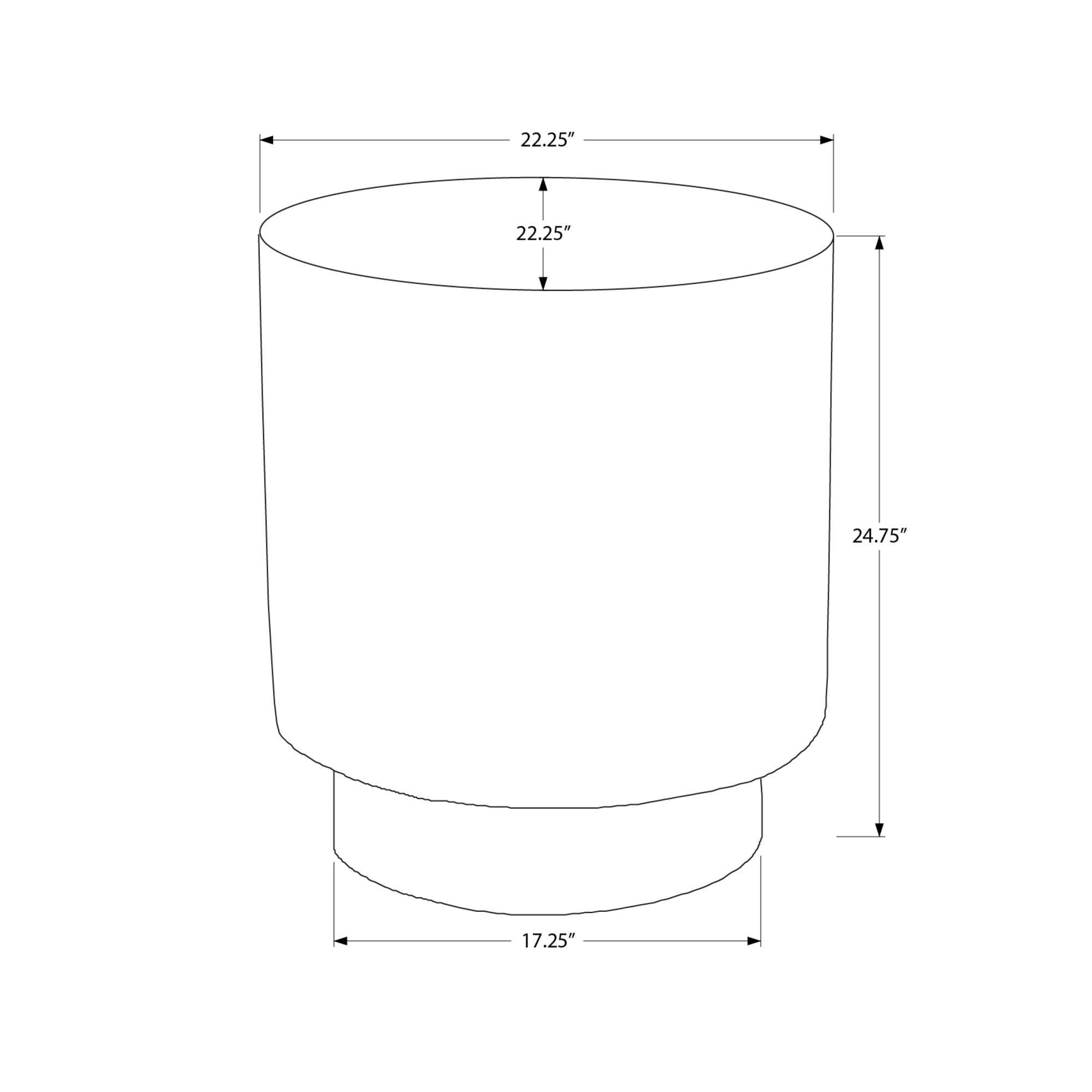 I 4148 - Table D'appoint, 25''H, Intérieur Ou Extérieur, Chambre À Coucher, Bout, Salon, Table De Nuit, Rond, Table D'appoint, Gris, Contemporain, Moderne - Simple Boutique