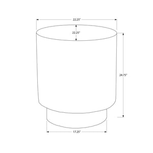 I 4148 - Table D'appoint, 25''H, Intérieur Ou Extérieur, Chambre À Coucher, Bout, Salon, Table De Nuit, Rond, Table D'appoint, Gris, Contemporain, Moderne - Simple Boutique