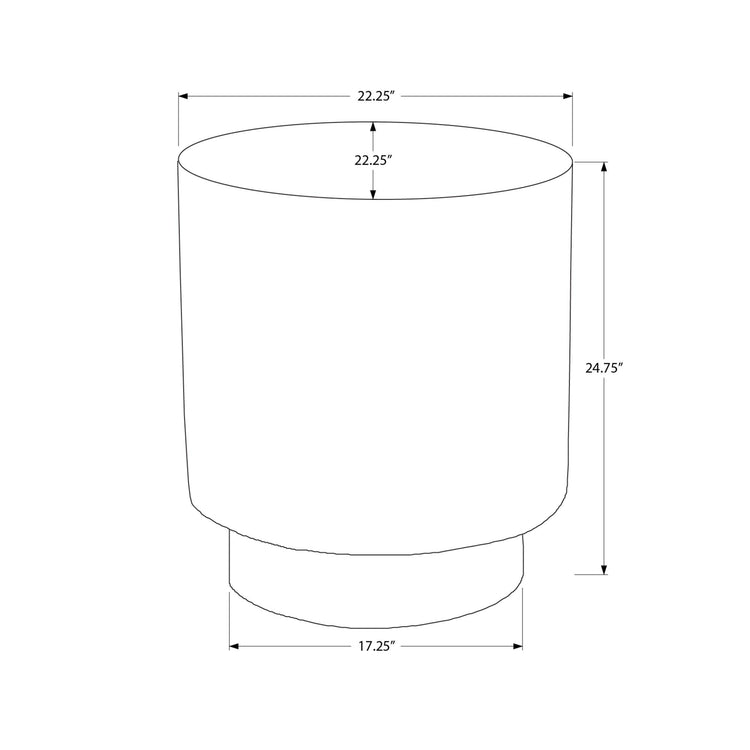 I 4148 - Table D'appoint, 25''H, Intérieur Ou Extérieur, Chambre À Coucher, Bout, Salon, Table De Nuit, Rond, Table D'appoint, Gris, Contemporain, Moderne - Simple Boutique