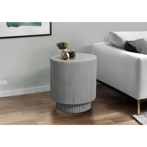 I 4148 - Table D'appoint, 25''H, Intérieur Ou Extérieur, Chambre À Coucher, Bout, Salon, Table De Nuit, Rond, Table D'appoint, Gris, Contemporain, Moderne - Simple Boutique