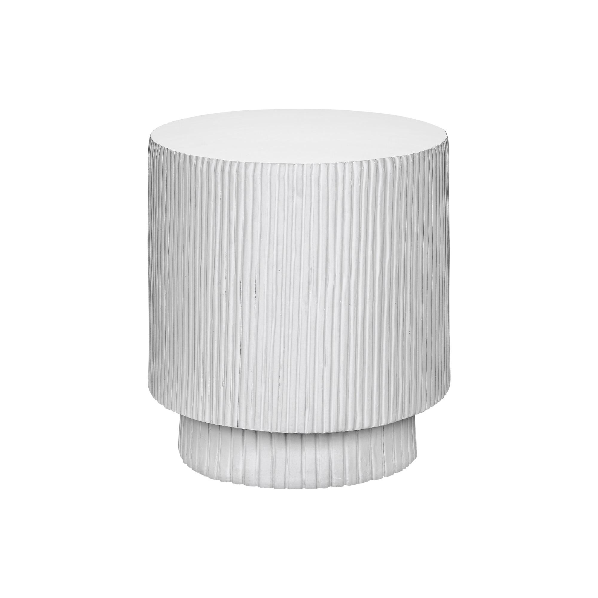 I 4149 - Table D'appoint, 25''H, Intérieur Ou Extérieur, Chambre À Coucher, Bout, Salon, Table De Nuit, Rond, Table D'appoint, Blanc, Contemporain, Moderne - Simple Boutique
