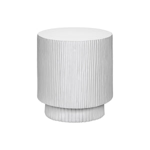 I 4149 - Table D'appoint, 25''H, Intérieur Ou Extérieur, Chambre À Coucher, Bout, Salon, Table De Nuit, Rond, Table D'appoint, Blanc, Contemporain, Moderne - Simple Boutique