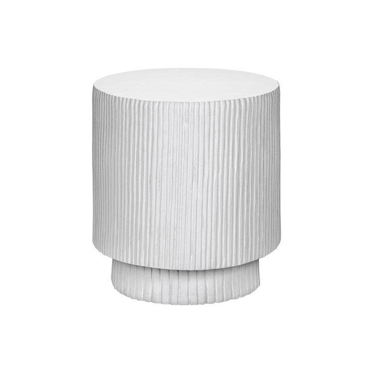 I 4149 - Table D'appoint, 25''H, Intérieur Ou Extérieur, Chambre À Coucher, Bout, Salon, Table De Nuit, Rond, Table D'appoint, Blanc, Contemporain, Moderne - Simple Boutique
