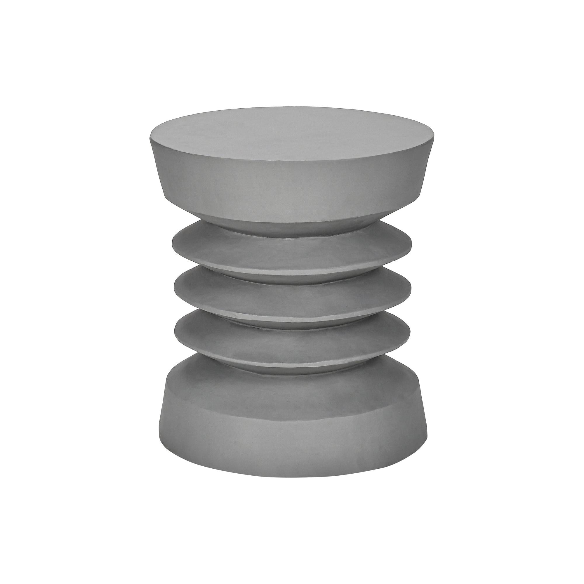 I 4152 - Table D'appoint, 25''H, Intérieur Ou Extérieur, Table D'appoint, Bout, Chambre À Coucher, Salon, Table De Nuit, Rond, Gris, Contemporain, Moderne - Simple Boutique