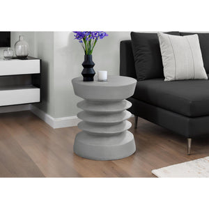 I 4152 - Table D'appoint, 25''H, Intérieur Ou Extérieur, Table D'appoint, Bout, Chambre À Coucher, Salon, Table De Nuit, Rond, Gris, Contemporain, Moderne - Simple Boutique