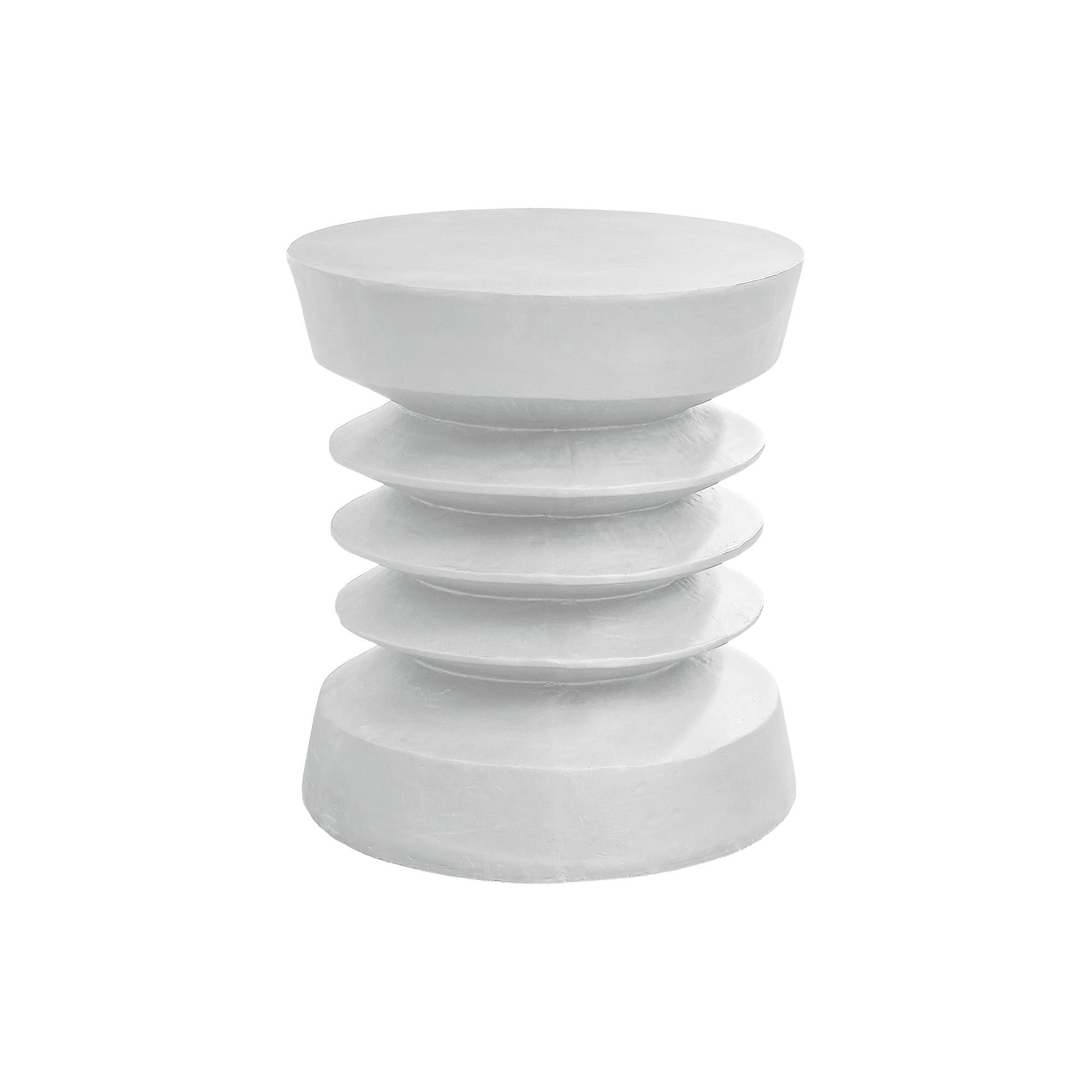 I 4153 - Table D'appoint, 25''H, Intérieur Ou Extérieur, Table D'appoint, Bout, Chambre À Coucher, Salon, Table De Nuit, Rond, Blanc, Contemporain, Moderne - Simple Boutique
