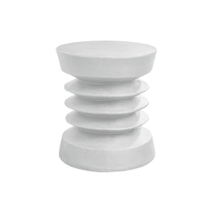 I 4153 - Table D'appoint, 25''H, Intérieur Ou Extérieur, Table D'appoint, Bout, Chambre À Coucher, Salon, Table De Nuit, Rond, Blanc, Contemporain, Moderne - Simple Boutique