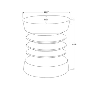 I 4154 - Table D'appoint, 25''H, Intérieur Ou Extérieur, Table D'appoint, Bout, Chambre À Coucher, Salon, Table De Nuit, Rond, Noir, Contemporain, Moderne - Simple Boutique