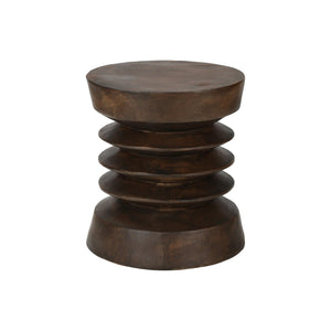 I 4155 - Table D'appoint, 25''H, Intérieur Ou Extérieur, Table D'appoint, Bout, Chambre À Coucher, Salon, Table De Nuit, Rond, Noix, Contemporain, Moderne - Simple Boutique
