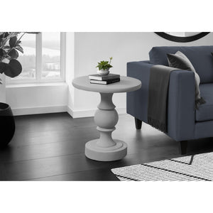 I 4160 - Table D'appoint, 25''H, Intérieur Ou Extérieur, Chambre À Coucher, Bout, Salon, Table De Nuit, Rond, Table D'appoint, Gris, Transitionnel - Simple Boutique