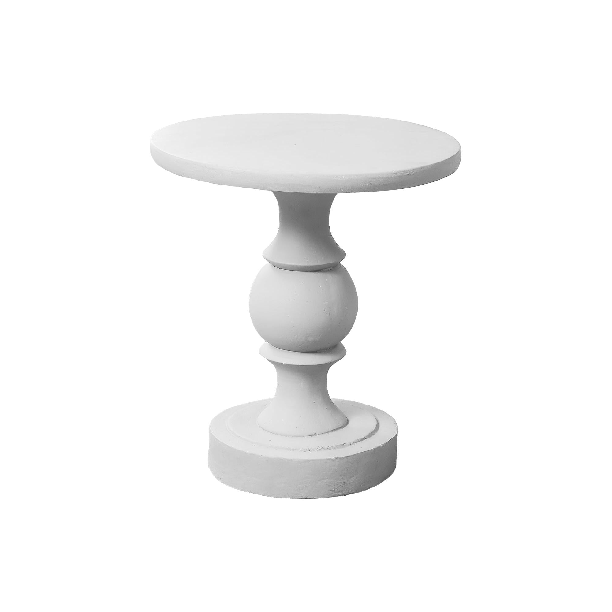 I 4161 - Table D'appoint, 25''H, Intérieur Ou Extérieur, Chambre À Coucher, Bout, Salon, Table De Nuit, Rond, Table D'appoint, Blanc, Transitionnel - Simple Boutique