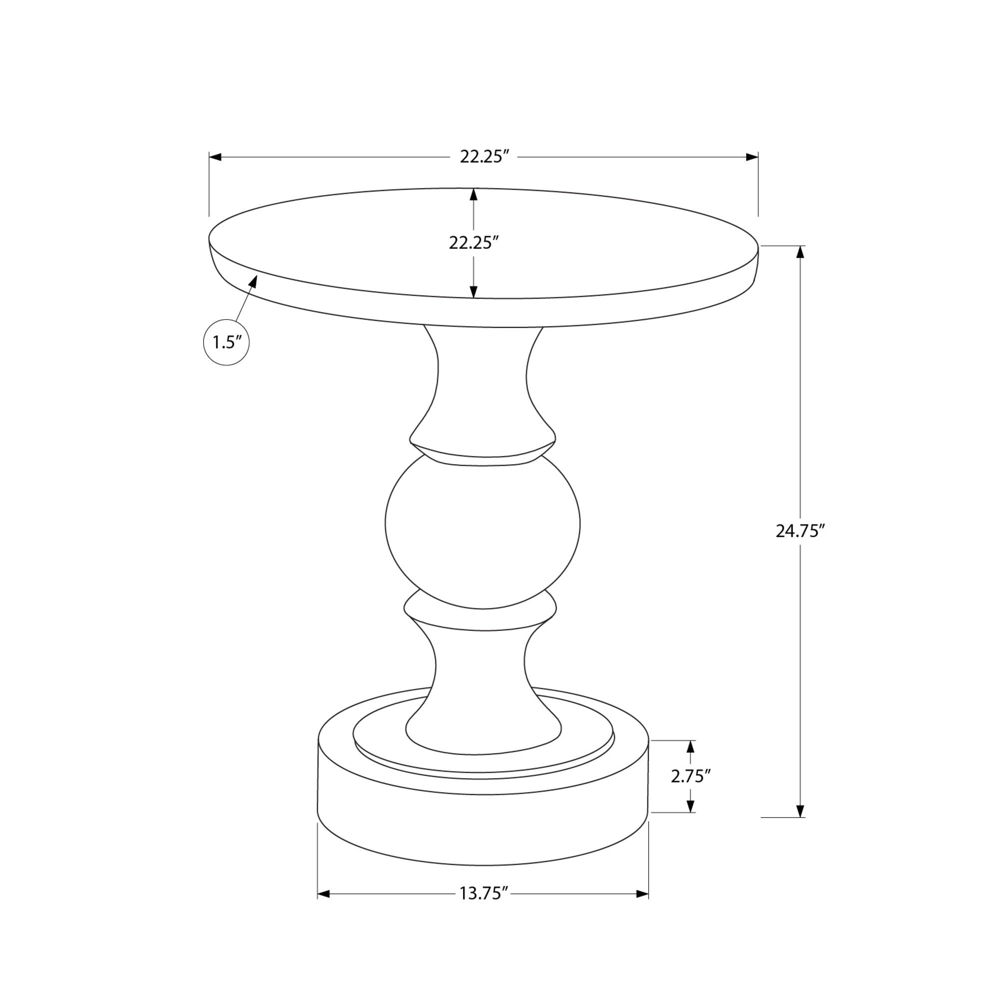 I 4161 - Table D'appoint, 25''H, Intérieur Ou Extérieur, Chambre À Coucher, Bout, Salon, Table De Nuit, Rond, Table D'appoint, Blanc, Transitionnel - Simple Boutique