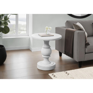I 4161 - Table D'appoint, 25''H, Intérieur Ou Extérieur, Chambre À Coucher, Bout, Salon, Table De Nuit, Rond, Table D'appoint, Blanc, Transitionnel - Simple Boutique