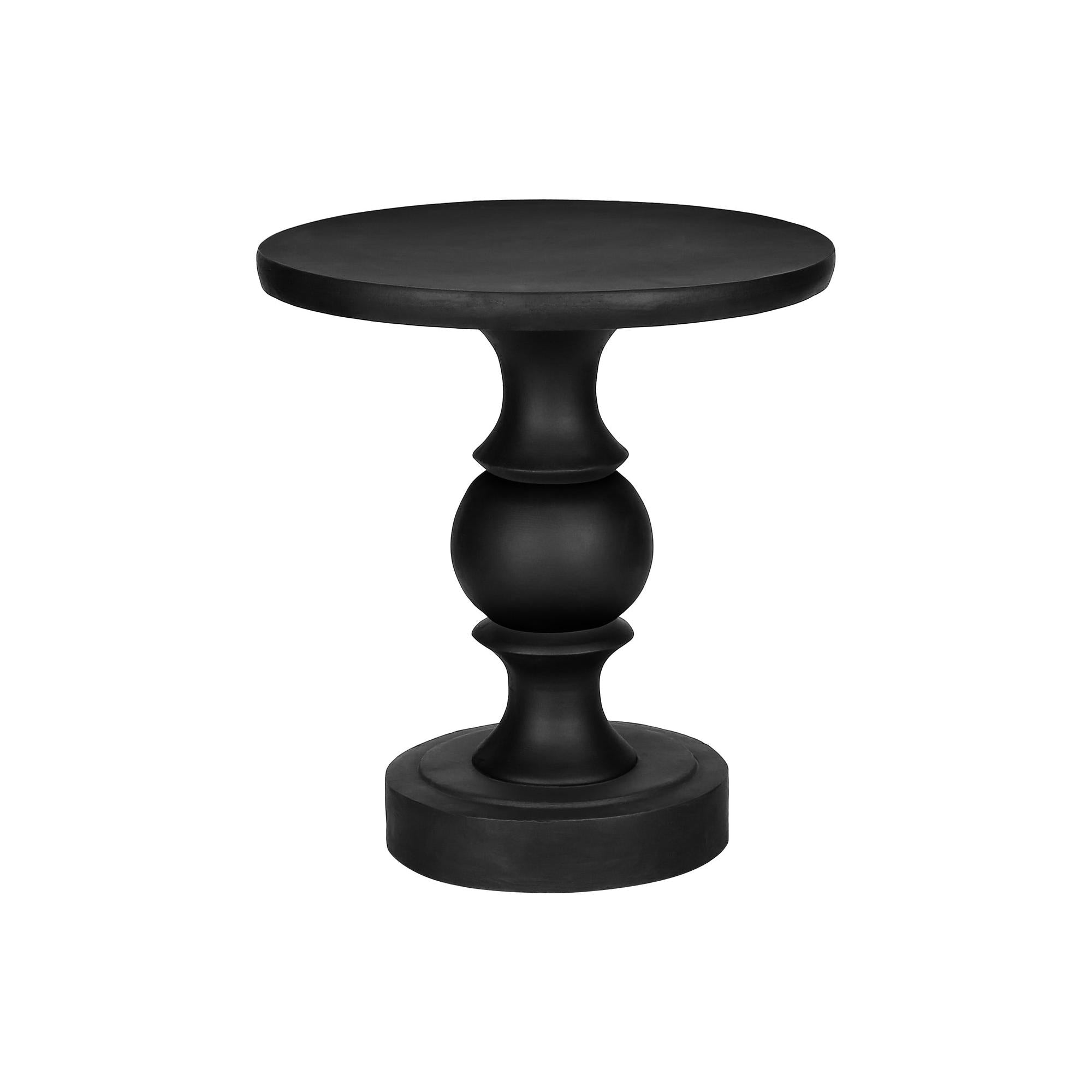 I 4162 - Table D'appoint, 25''H, Intérieur Ou Extérieur, Chambre À Coucher, Bout, Salon, Table De Nuit, Rond, Table D'appoint, Noir, Transitionnel - Simple Boutique
