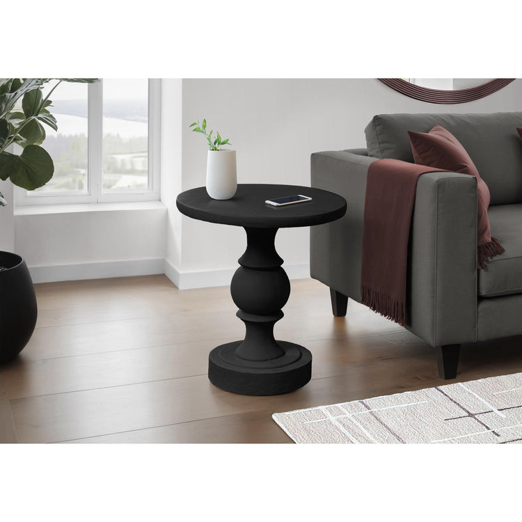 I 4162 - Table D'appoint, 25''H, Intérieur Ou Extérieur, Chambre À Coucher, Bout, Salon, Table De Nuit, Rond, Table D'appoint, Noir, Transitionnel - Simple Boutique