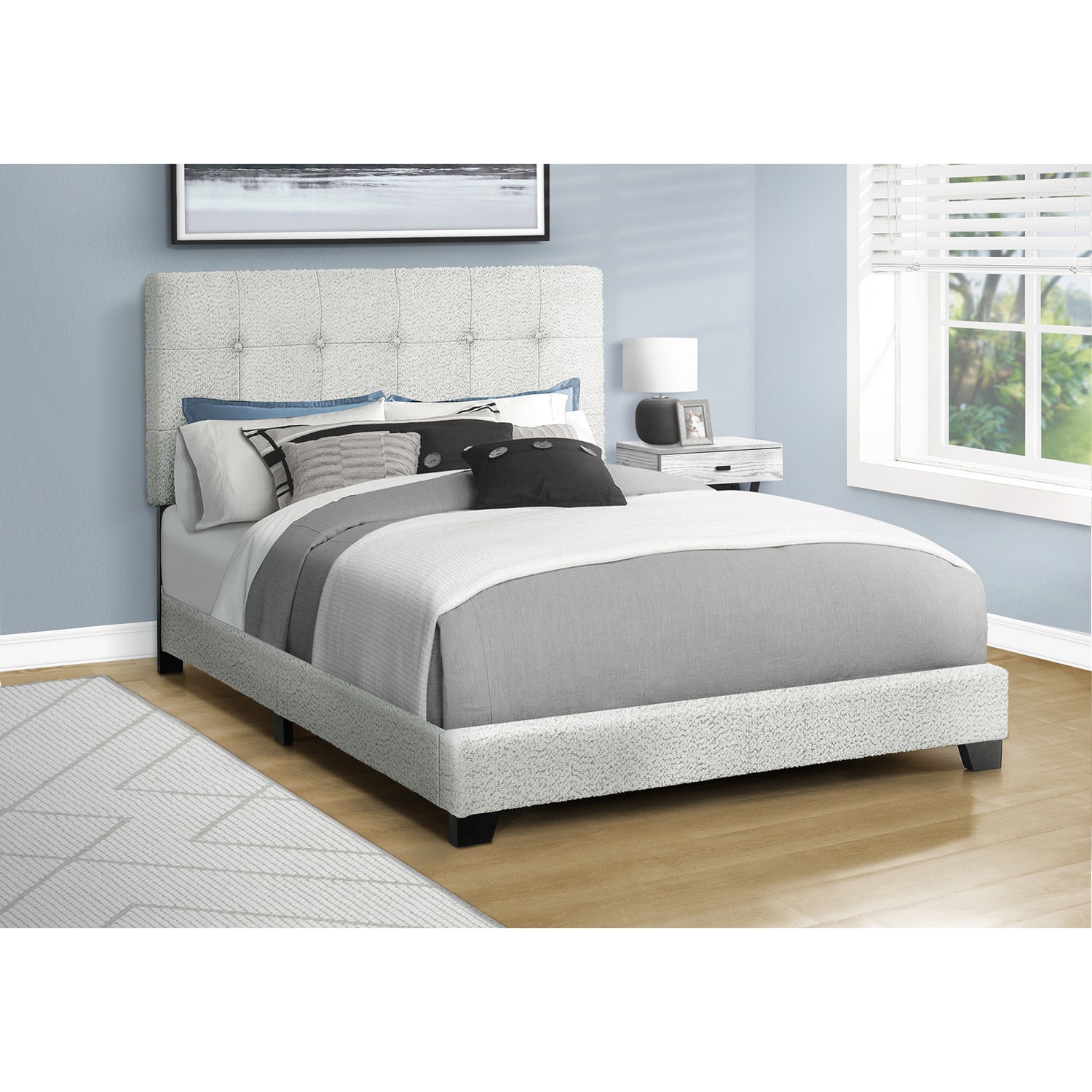 I 5801F - Lit, Taille Totale, Chambre À Coucher, Rembourré, Cadre Seulement, Transitionnel - Simple Boutique