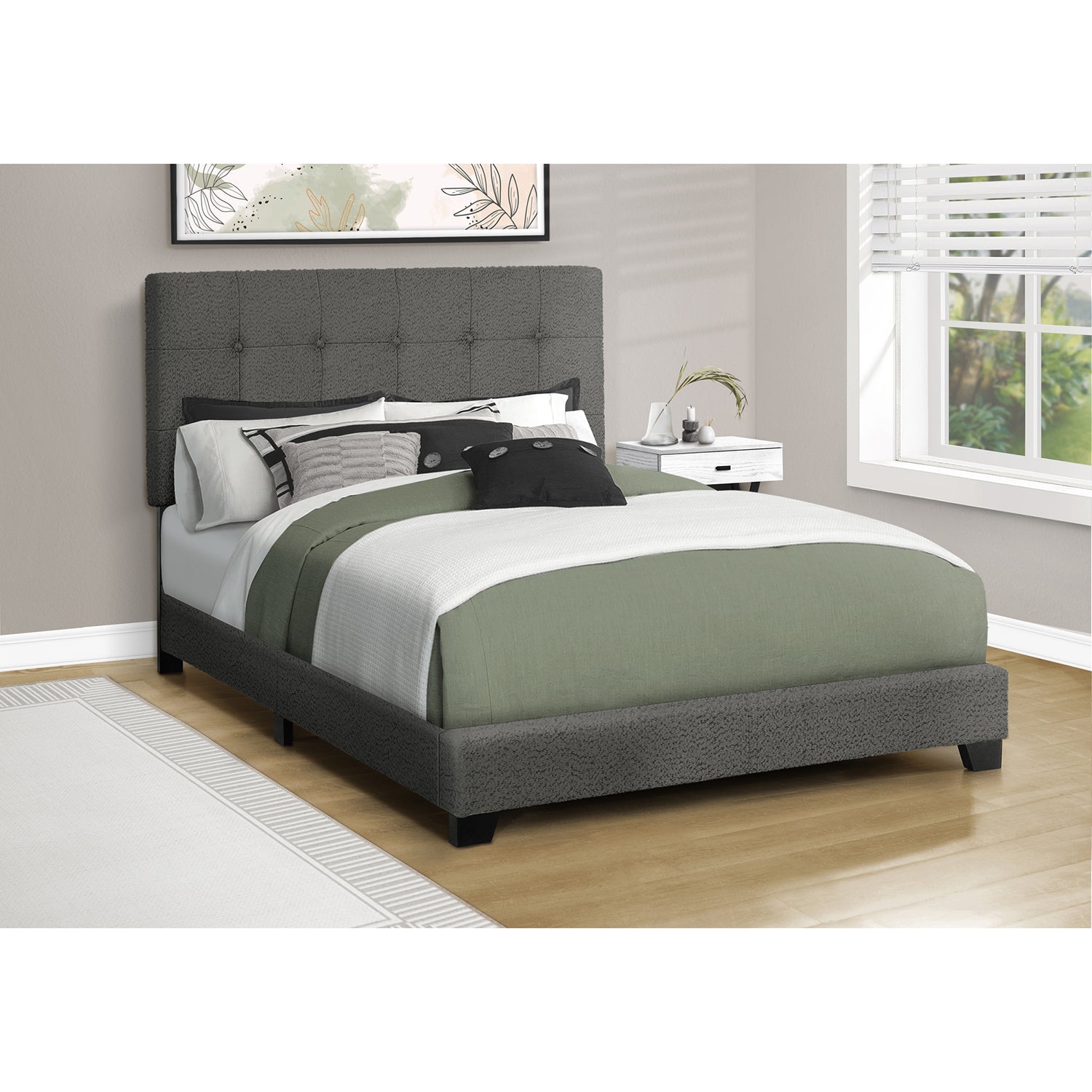 I 5803F - Lit, Taille Totale, Chambre À Coucher, Rembourré, Cadre Seulement, Transitionnel - Simple Boutique
