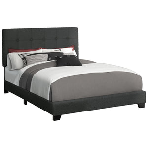 I 5805Q - Lit, Chambre À Coucher, Cadre Seulement, Grand, Rembourré, Boucle Noire, Transitionnel - Simple Boutique