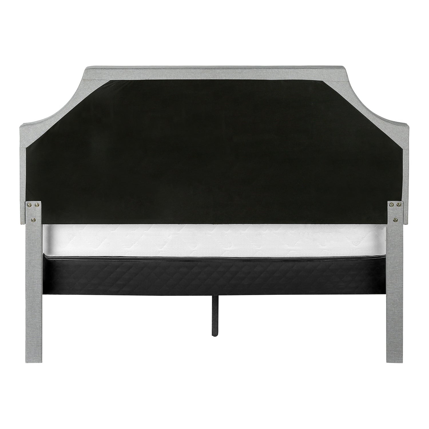 I 6035Q - Lit, Grand, Chambre À Coucher, Cadre, Rembourré, Apparence De Lin Gris, Pieds En Métal Chrome, Transitionnel - Simple Boutique