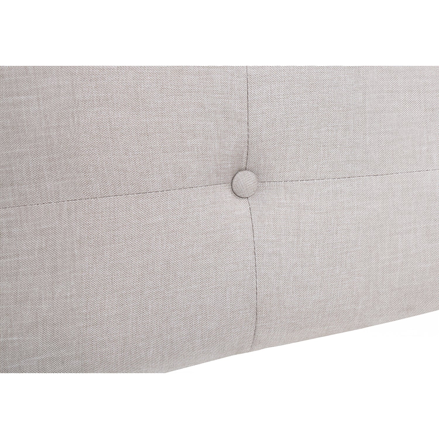 I 6041Q - Lit, Grand, Chambre À Coucher, Cadre, Rembourré, Regard Lin Lin Beige, Pieds En Métal Chrome, Transitionnel - Simple Boutique