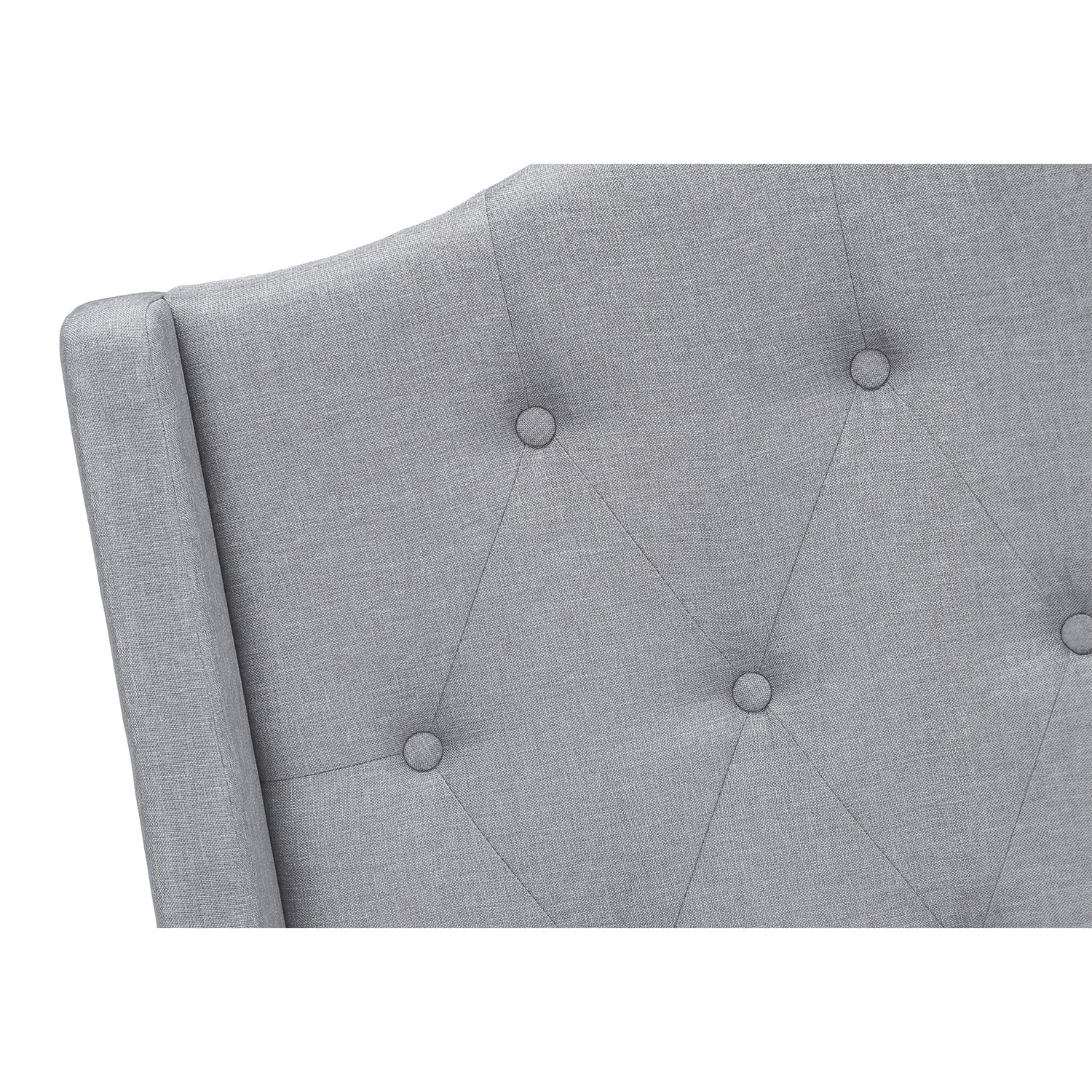 I 6045Q - Lit, Grand, Chambre À Coucher, Cadre, Rembourré, Apparence De Lin Gris, Pieds En Métal Chrome, Transitionnel - Simple Boutique